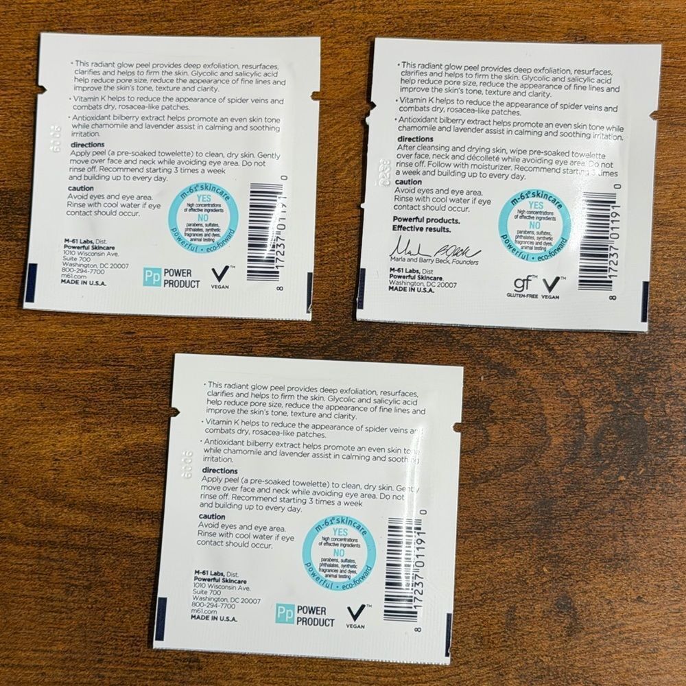 M-61 Powerful Skincare Sample Bundle PowerGlow Peel + Hydraboost Pads + Bag NEW - Picture 10 of 12